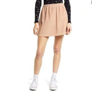 𝅺BP BNWOT women beige corduroy mini skirt elastic waist pull on